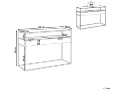 Console Au Plateau De Verre Bois Sombre/noir WACO -Meilleur Meubles Magasin console 16710879