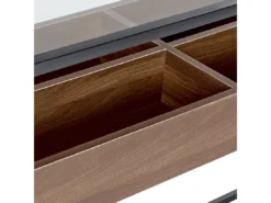 Console Au Plateau De Verre Bois Sombre/noir WACO -Meilleur Meubles Magasin console 16710887