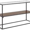 Console Avec Plateau De Verre Bois Sombre/noir TAOS -Meilleur Meubles Magasin console 16711061