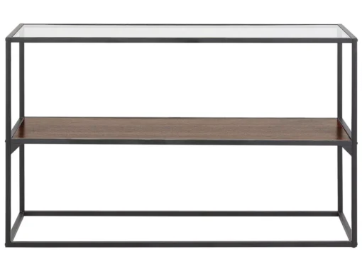 Console Avec Plateau De Verre Bois Sombre/noir TAOS -Meilleur Meubles Magasin console 16711067