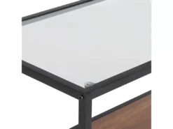 Console Avec Plateau De Verre Bois Sombre/noir TAOS -Meilleur Meubles Magasin console 16711069
