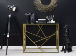 Table Console Dorée En Verre ORLAND -Meilleur Meubles Magasin console 16711151