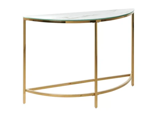 Console à Plateau En Verre Effet Marbre Blanche/dorée ORITA -Meilleur Meubles Magasin console 17178053