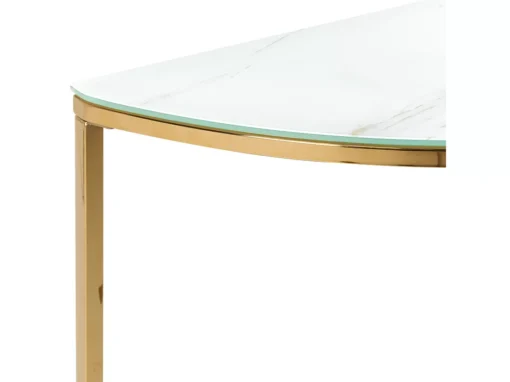Console à Plateau En Verre Effet Marbre Blanche/dorée ORITA -Meilleur Meubles Magasin console 17178063
