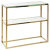 Console à Plateau En Verre Effet Marbre Blanc/dorée AZUSA -Meilleur Meubles Magasin console 17178077