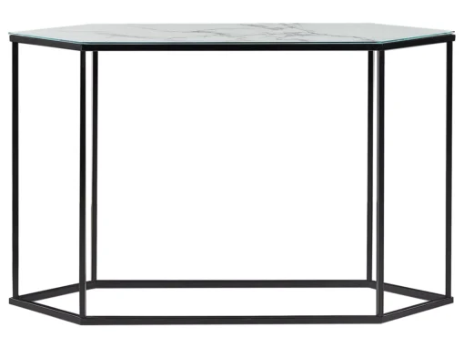 Console Avec Plateau En Verre Effet Marbre Blanc / Noir PERRIN -Meilleur Meubles Magasin console 17468595
