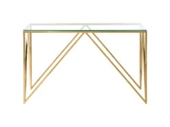 Console Dorée Au Plateau De Verre WESO -Meilleur Meubles Magasin console 17468617