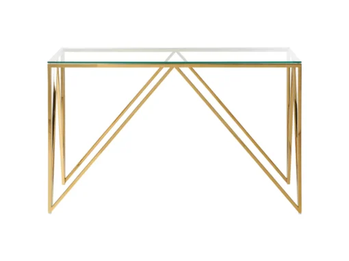 Console Dorée Au Plateau De Verre WESO -Meilleur Meubles Magasin console 17468617