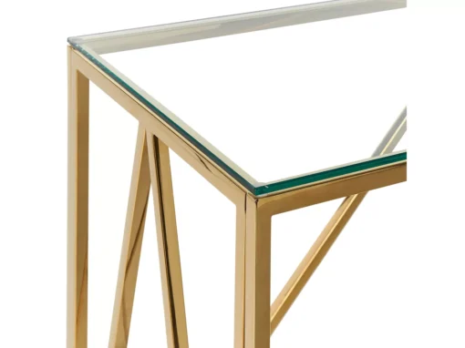 Console Dorée Au Plateau De Verre WESO -Meilleur Meubles Magasin console 17468619
