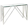 Console Argentée Au Plateau De Verre WESO -Meilleur Meubles Magasin console 17468695