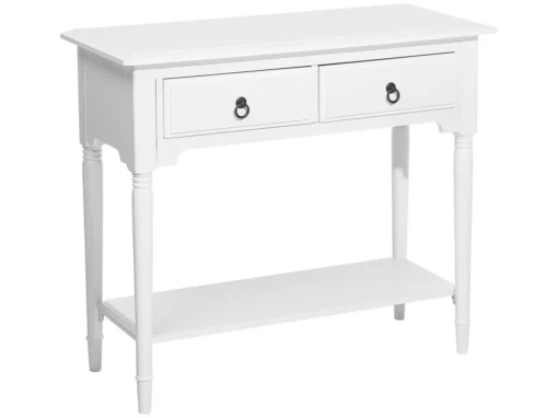 Console Blanche Avec 2 Tiroirs LOWELL -Meilleur Meubles Magasin console 18030883