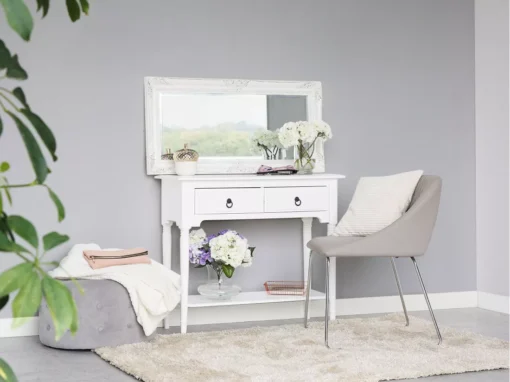 Console Blanche Avec 2 Tiroirs LOWELL -Meilleur Meubles Magasin console 18030885