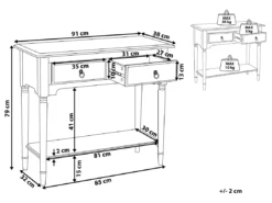 Console Blanche Avec 2 Tiroirs LOWELL -Meilleur Meubles Magasin console 18030887