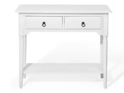 Console Blanche Avec 2 Tiroirs LOWELL -Meilleur Meubles Magasin console 18030891