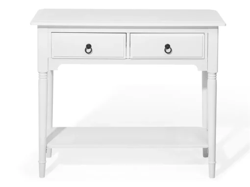 Console Blanche Avec 2 Tiroirs LOWELL -Meilleur Meubles Magasin console 18030891