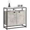 Table Console, Table D’Entrée, Meuble D’Entrée, Bout De Canapé - 1 Étagère Et 2 Portes, FSB55-HG -Meilleur Meubles Magasin console 19183395