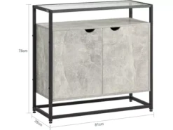 Table Console, Table D’Entrée, Meuble D’Entrée, Bout De Canapé - 1 Étagère Et 2 Portes, FSB55-HG -Meilleur Meubles Magasin console 19183399