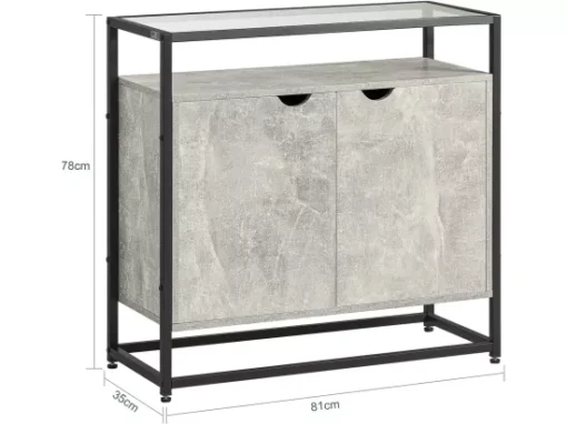 Table Console, Table D’Entrée, Meuble D’Entrée, Bout De Canapé - 1 Étagère Et 2 Portes, FSB55-HG -Meilleur Meubles Magasin console 19183399
