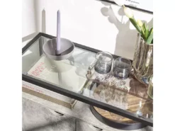 Table Console, Table D’Entrée, Meuble D’Entrée, Bout De Canapé - 1 Étagère Et 2 Portes, FSB55-HG -Meilleur Meubles Magasin console 19183401