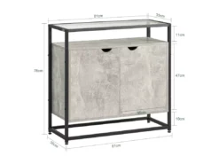 Table Console, Table D’Entrée, Meuble D’Entrée, Bout De Canapé - 1 Étagère Et 2 Portes, FSB55-HG -Meilleur Meubles Magasin console 19183405
