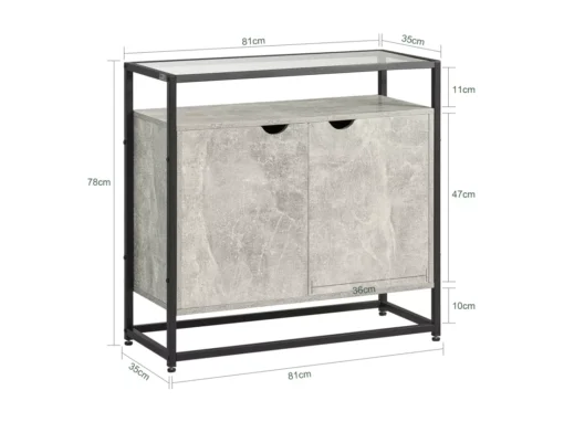 Table Console, Table D’Entrée, Meuble D’Entrée, Bout De Canapé - 1 Étagère Et 2 Portes, FSB55-HG -Meilleur Meubles Magasin console 19183405