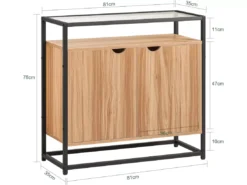 Table Console, Table D’Entrée, Meuble D’Entrée, Bout De Canapé - 1 Étagère Et 2 Portes, FSB55-N -Meilleur Meubles Magasin console 19183595