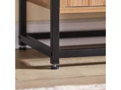 Table Console, Table D’Entrée, Meuble D’Entrée, Bout De Canapé - 1 Étagère Et 2 Portes, FSB55-N -Meilleur Meubles Magasin console 19183599