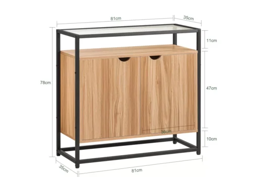 Table Console, Table D’Entrée, Meuble D’Entrée, Bout De Canapé - 1 Étagère Et 2 Portes, FSB55-N -Meilleur Meubles Magasin console 19183601