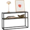 Table Console Avec Surface En Verre Table D'Entrée En Métal Table Décorative Buffet, FSB43-SCH -Meilleur Meubles Magasin console 19406641