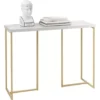 Table Console Table D'Appoint Bout De Canapé Table D’Entrée Effet Marbre Cadre En Fer, FSB58-G -Meilleur Meubles Magasin console 19406723