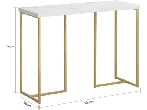 Table Console Table D'Appoint Bout De Canapé Table D’Entrée Effet Marbre Cadre En Fer, FSB58-G -Meilleur Meubles Magasin console 19406727