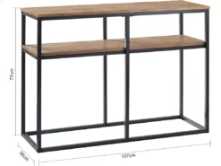 Table Console Bout De Canapé Table D'Appoint Buffet Avec 2 étagères De Rangement, FSB42-Q -Meilleur Meubles Magasin console 19406787