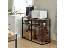 Table Console Bout De Canapé Table D'Appoint Buffet Avec 2 étagères De Rangement, FSB42-Q -Meilleur Meubles Magasin console 19406789