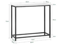 Table Console Table D'Appoint Bout De Canapé Table D’Entrée Effet Marbre Cadre, FSB29-SCH -Meilleur Meubles Magasin console 22961217