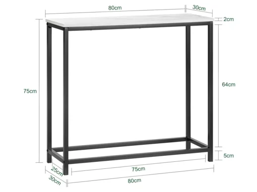 Table Console Table D'Appoint Bout De Canapé Table D’Entrée Effet Marbre Cadre, FSB29-SCH -Meilleur Meubles Magasin console 22961217