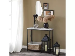 Table Console Table D'Appoint Bout De Canapé Table D’Entrée Effet Marbre Cadre, FSB29-SCH -Meilleur Meubles Magasin console 22961231