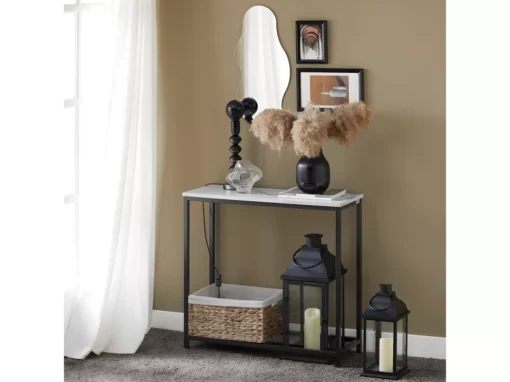 Table Console Table D'Appoint Bout De Canapé Table D’Entrée Effet Marbre Cadre, FSB29-SCH -Meilleur Meubles Magasin console 22961231