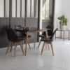 Ensemble Table Extensible 120/160cm HELGA Et 4 Chaises NORA Noir - HAPPY GARDEN -Meilleur Meubles Magasin ensemble table et chaise 10780923