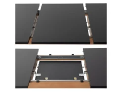 Ensemble Table Extensible 120/160cm HELGA Et 4 Chaises NORA Noir - HAPPY GARDEN -Meilleur Meubles Magasin ensemble table et chaise 10780933