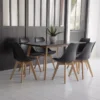 Ensemble Table Extensible 120/160cm HELGA Et 6 Chaises NORA Noir - HAPPY GARDEN -Meilleur Meubles Magasin ensemble table et chaise 10780955