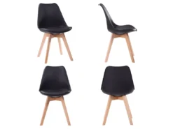 Ensemble Table Extensible 120/160cm HELGA Et 6 Chaises NORA Noir - HAPPY GARDEN -Meilleur Meubles Magasin ensemble table et chaise 10780959