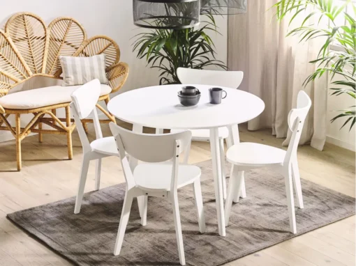 Ensemble De Salle à Manger Blanc 4 Places ROXBY -Meilleur Meubles Magasin ensemble table et chaise 16156699