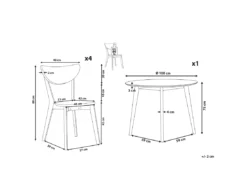 Ensemble De Salle à Manger Blanc 4 Places ROXBY -Meilleur Meubles Magasin ensemble table et chaise 16156701