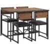 Ensemble Table De Salle à Manger Et 4 Chaises Effet Bois Foncé BURTON -Meilleur Meubles Magasin ensemble table et chaise 16156995