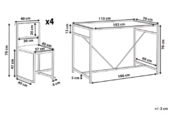 Ensemble Table De Salle à Manger Et 4 Chaises Effet Bois Foncé BURTON -Meilleur Meubles Magasin ensemble table et chaise 16156999