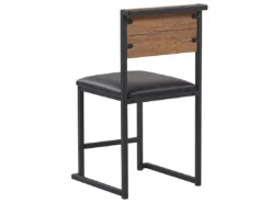 Ensemble Table De Salle à Manger Et 4 Chaises Effet Bois Foncé BURTON -Meilleur Meubles Magasin ensemble table et chaise 16157011