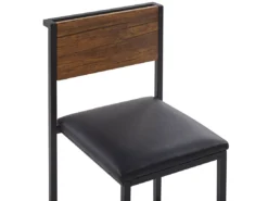 Ensemble Table De Salle à Manger Et 4 Chaises Effet Bois Foncé BURTON -Meilleur Meubles Magasin ensemble table et chaise 16157013