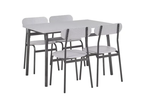 Ensemble De Salle à Manger Gris Clair Et Noir 4 Places VELDEN -Meilleur Meubles Magasin ensemble table et chaise 16612687