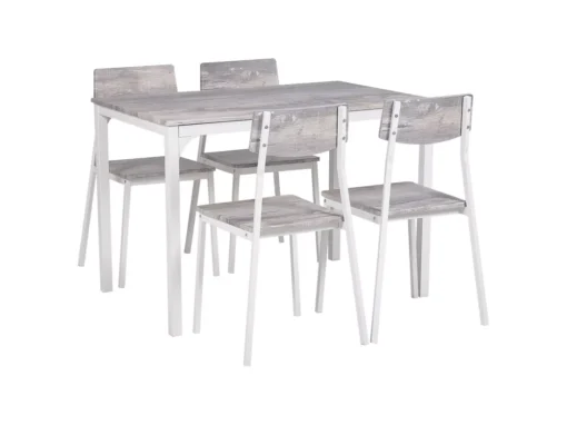 Ensemble De Salle à Manger Effet Bois Gris Et Blanc 4 Places BISMARCK -Meilleur Meubles Magasin ensemble table et chaise 16612727