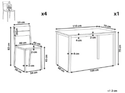 Ensemble De Salle à Manger Effet Bois Clair Et Gris 4 Places BLUMBERG -Meilleur Meubles Magasin ensemble table et chaise 16612783